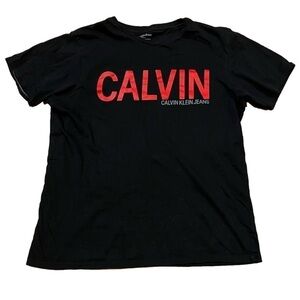 Calvin Klein Jeans Women’s Black & Red Top Sz L